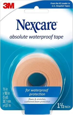 Nexcare Absolute Waterproof Wide Tape, 1.5' X 5 yd. Per Roll (6 Rolls)