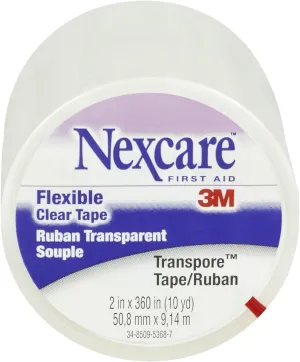 Nexcare Transpore Clear 2-Inch Wide First Aid Tape, 10-Yard Roll (Pack of 4)