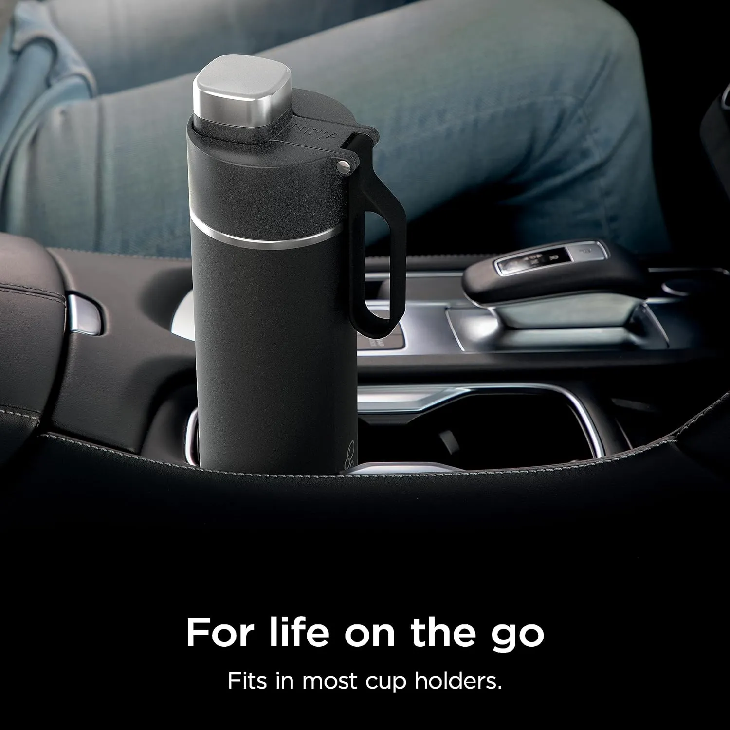 Ninja DW1801BK Thirsti 18oz Travel Water Bottle, For Carbonated Sparkling Drinks, Colder and Fizzier Longer, Leak Proof, 24 Hrs Cold, Dishwasher Safe, Stainless Steel Insulated Tumbler, Onyx Black