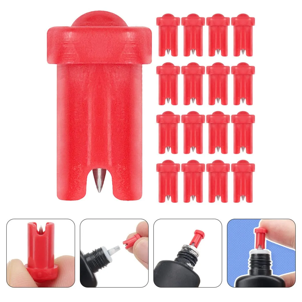 NOLITOY 400pcs Eyelash Extension Anti-blocking Bottle Needles Precision Applicator for Bottles Compact Lash Extension Tool Easy to Use Eyelash Adhesive Pin
