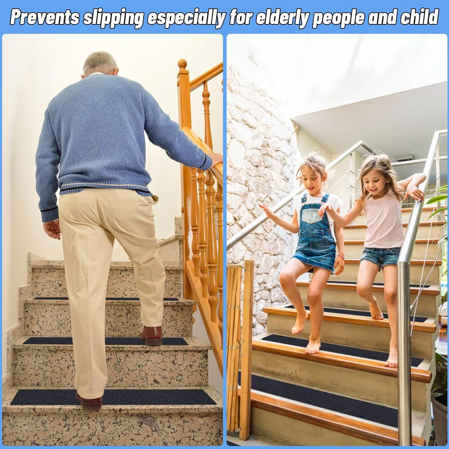 Non Slip Safety Grip Tape for Stairs Steps 2 in x 60Ft Non Skid Tread High Traction Friction, Black Strong Grip Abrasive Adhesive Hazard Caution Tape