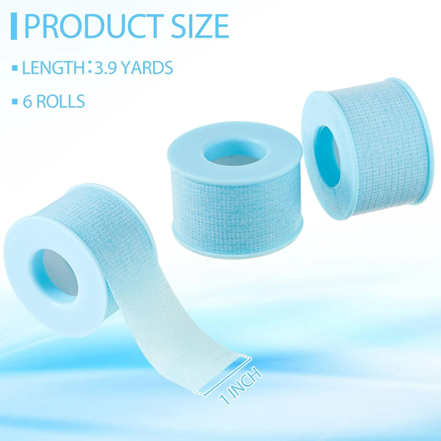 Nuanchu 6 Rolls Removal Silicone Blue Tape Reusable Adhesive Waterproof Silicone Tape(1 Inch x 3.9 Yards)