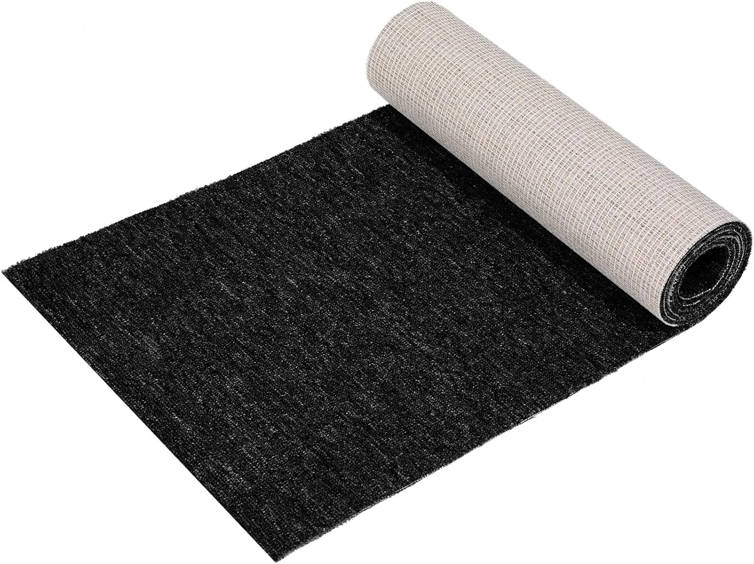 Nuanchu Large Semi Finished Outdoor Mat 16 x 79 Inch Narrow Door Mat Non Slip Boot Rugs Waterproof Carpet Roll for Bathroom Entryway Indoor Outdoor(Classic Black,1 Roll)