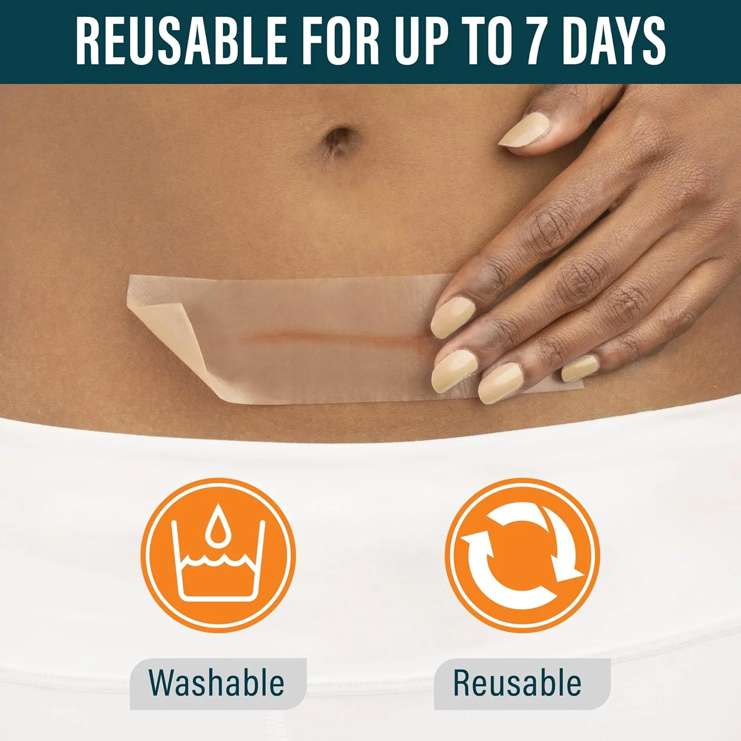 NUVADERMIS Silicone Scar Tape for Surgical Scars - 120" x 1.5" Roll - Extra Long Medical Grade Silicone Scar Tape for C-Section, Tummy Tuck, Keloid, and Surgical Scars - Reusable Tape Strips - 1 Pack