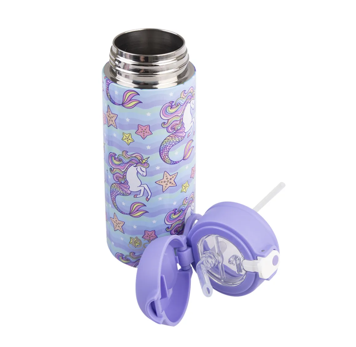 Oasis Insulated Drink Bottle with Sipper 550ml -  Mermaid Unicorns