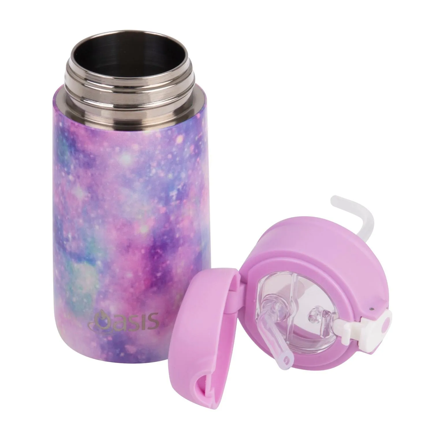 Oasis Kids Water Bottle with Sipper Silicone Straw 400ML (SA)