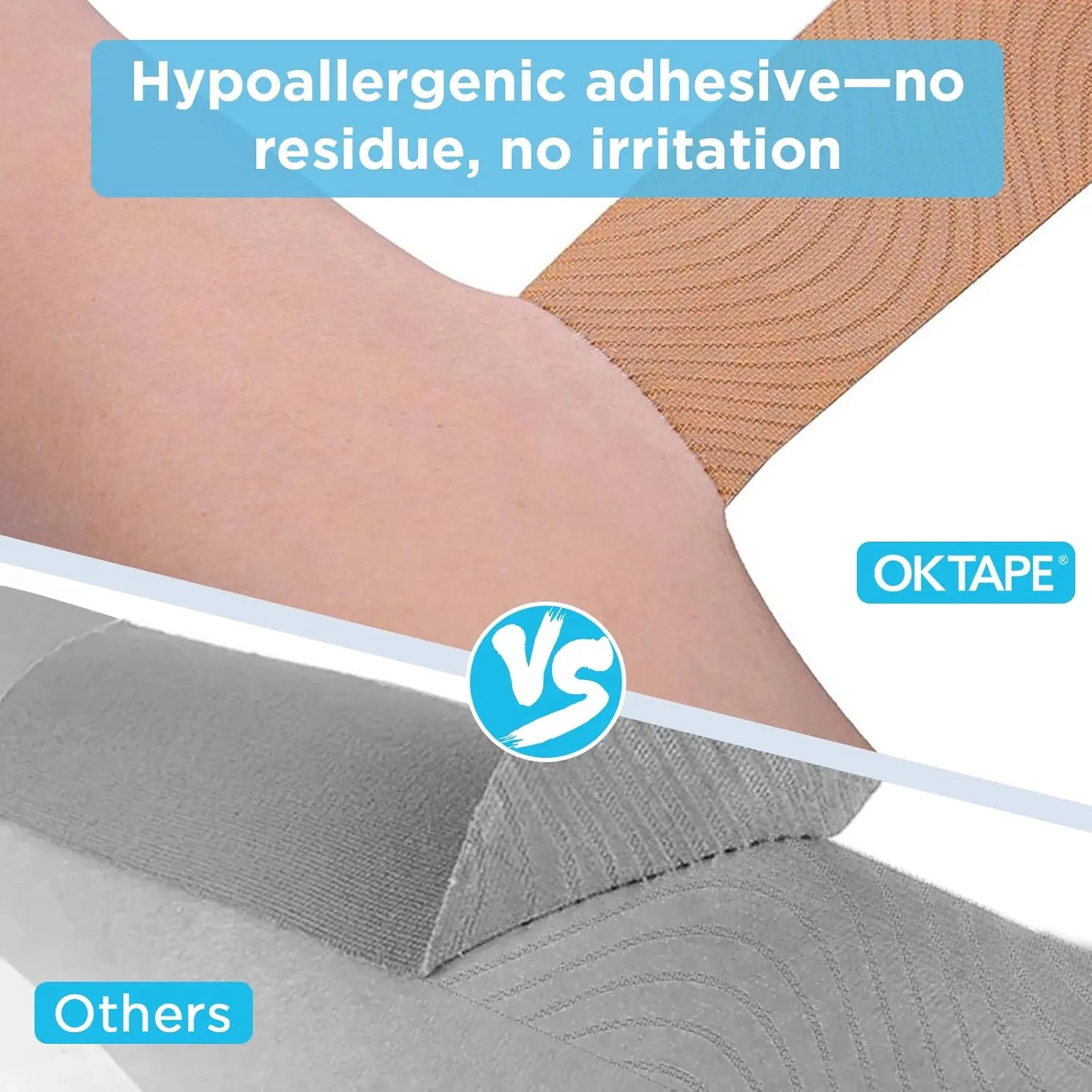 OK TAPE Kinesiology Tape Pre Cut Strips Bulk (100 PCS),Elastic Cotton Latex Free Hypoallergenic Athletic Tape Roll for Muscle Joint Knee,Waterproof k Tape 2in×10in/PCS