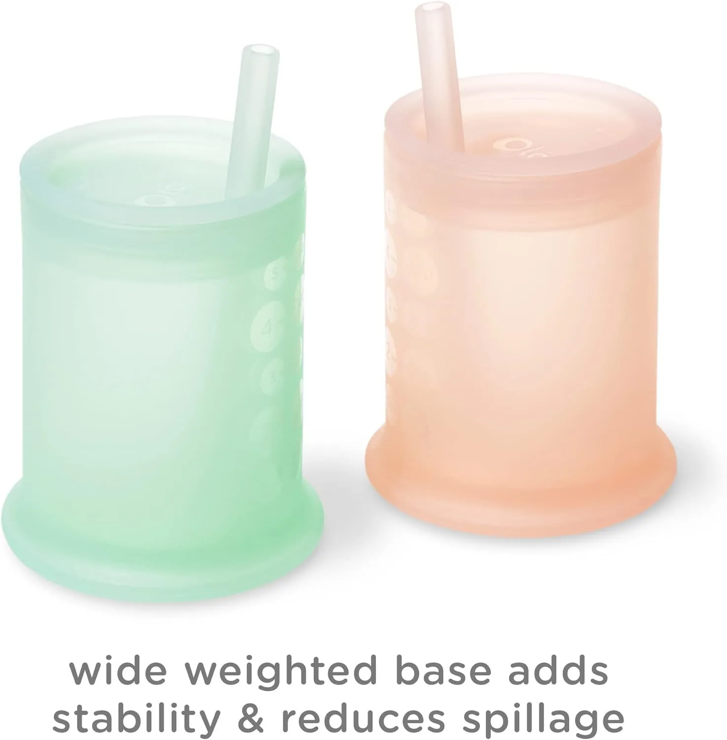 Olababy Silicone Training Cup with Straw Lid | Babies Water Drinking Cup | 6  Mo Infant To 12-18 Months Toddler | Sippy Cup For Kids & Smoothie Cup | Baby Led Weaning (Lemon, 5 oz)