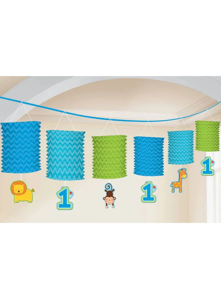 One Wild Boy 1st Birthday Blue Paper Lantern Banner