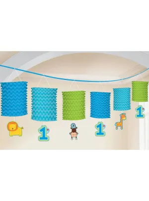 One Wild Boy 1st Birthday Blue Paper Lantern Banner