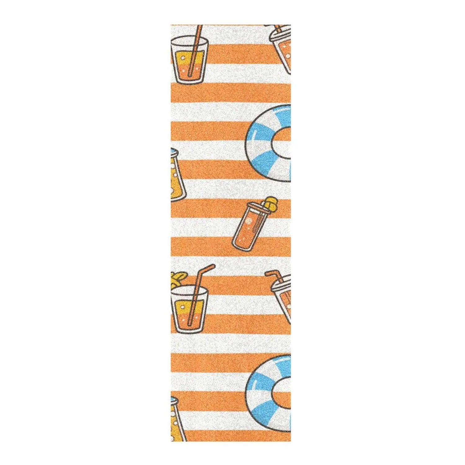 Orange White Stripes Summer Juice Decorative Grip Tape roll Skateboard Bubble Free pro Scooters Grip Tape Waterproof Cruiser Griptape 33×9 Inch