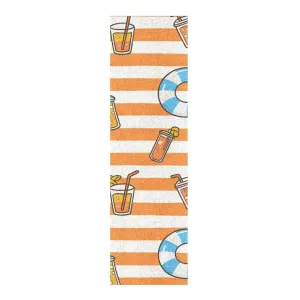 Orange White Stripes Summer Juice Decorative Grip Tape roll Skateboard Bubble Free pro Scooters Grip Tape Waterproof Cruiser Griptape 33×9 Inch