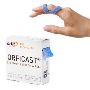 Orficast Easy-Form Splinting Material Heat-Activated Thermoplastic Tape For Trigger Finger, Thumb, Arthritis Pain Relief, Hand Support 1” x 9’, Blue, One Roll