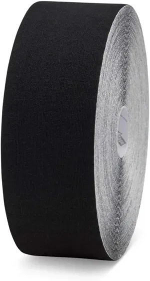 Original Latex-Free Kinesiology Tape with Cotton and Long Lasting Physiobond Adhesive - XXL Large Roll - Black - 5cmx22m