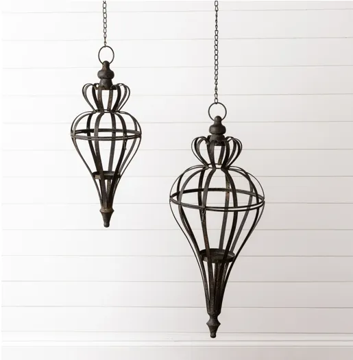 *Ornate Hanging Candle Lanterns set of 2