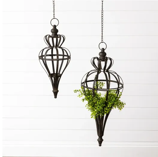 *Ornate Hanging Candle Lanterns set of 2