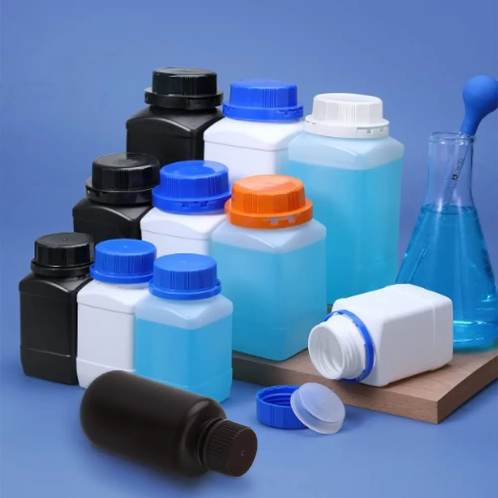 Othmro 650ml/22.1oz Plastic Lab Chemical Reagent Bottles,5pcs 50mmx74.5m(IDxH) Square Wide Mouth Liquid/Solid Sample Storage Container Sealing Bottles Red with Anti-theft Cap