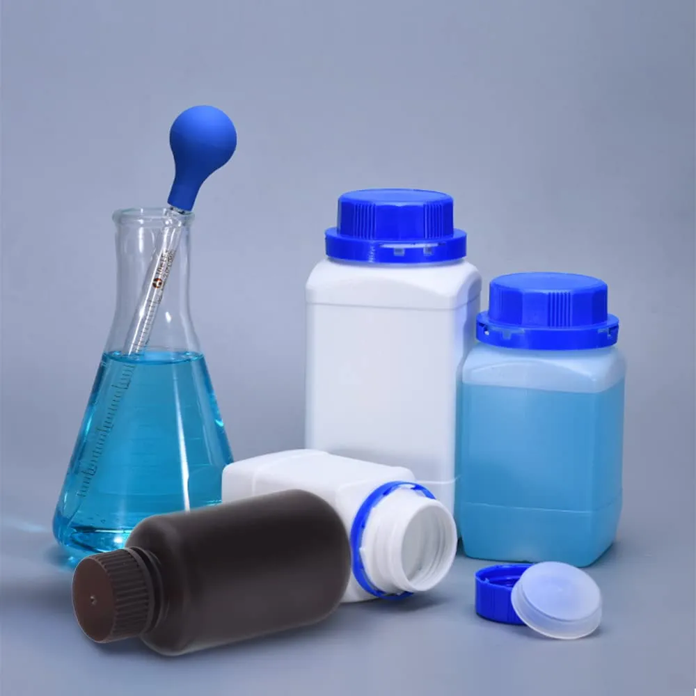 Othmro 650ml/22.1oz Plastic Lab Chemical Reagent Bottles,5pcs 50mmx74.5m(IDxH) Square Wide Mouth Liquid/Solid Sample Storage Container Sealing Bottles Red with Anti-theft Cap