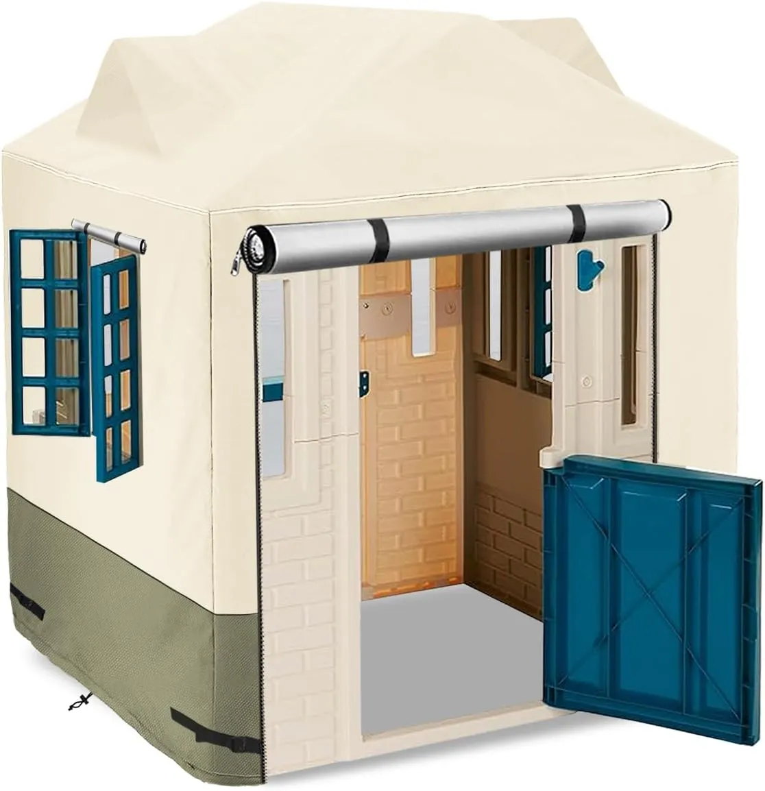 Outdoor Kids Playhouse Cover,Waterproof Cover for Multiple Brands with The Same Size Kids' Playhouse (Beige-43 W x 35" D x 48" H)