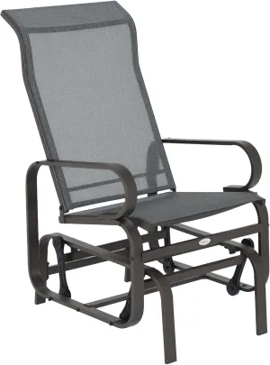 Outsunny Outdoor Glider Chair, Gliders for Outside Patio with Smooth Rocking Mechanism and Lightweight Construction for Backyard, Gray