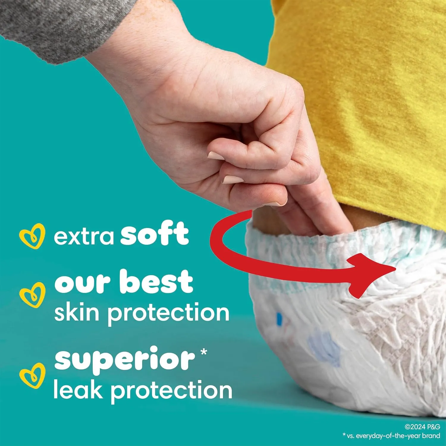 Pampers Diapers - Swaddlers 360 - Size 4, 132 Count, for up to 100% Leakproof Premium Skin Protection