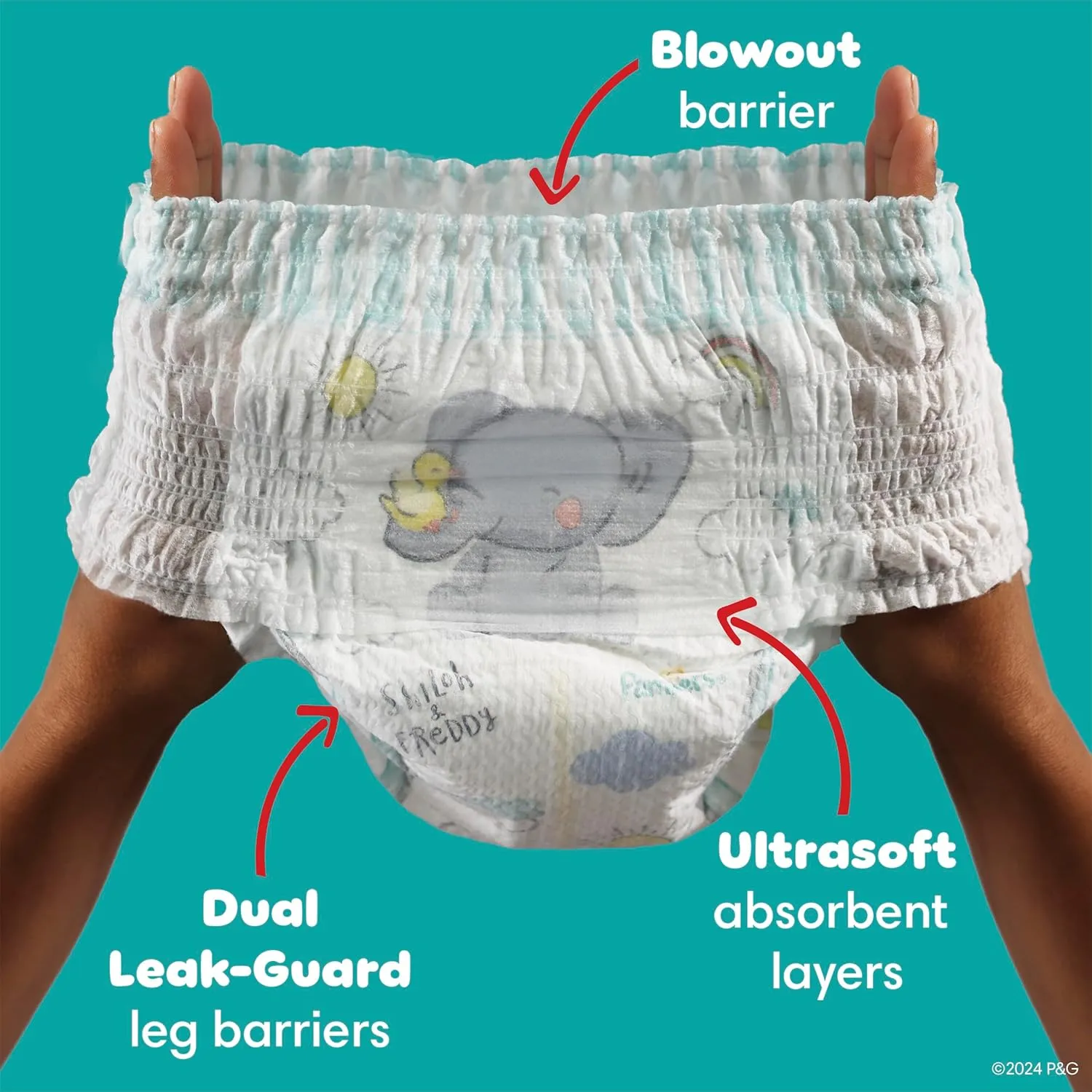 Pampers Diapers - Swaddlers 360 - Size 4, 132 Count, for up to 100% Leakproof Premium Skin Protection