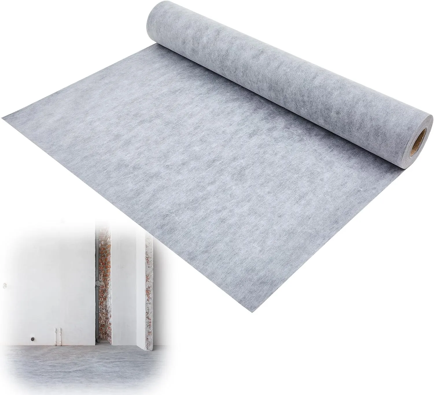 Pangda Waterproof Membrane for Shower 3.94 ft x 114.8 ft / 452 Sq ft Waterproofing Shower Membrane 23.6 Mil Thick Tile Underlayment Shower Membrane PE Fabric 0.6 mm for Sauna Bathroom Walls Roof