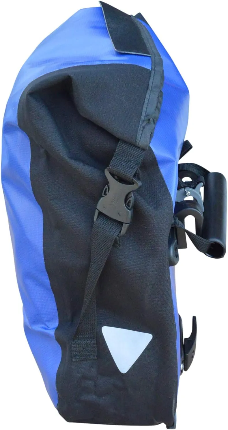 Pannier Single Bag, Waterproof, Black, for Touring and Reflective Spots for Visibility at Nights