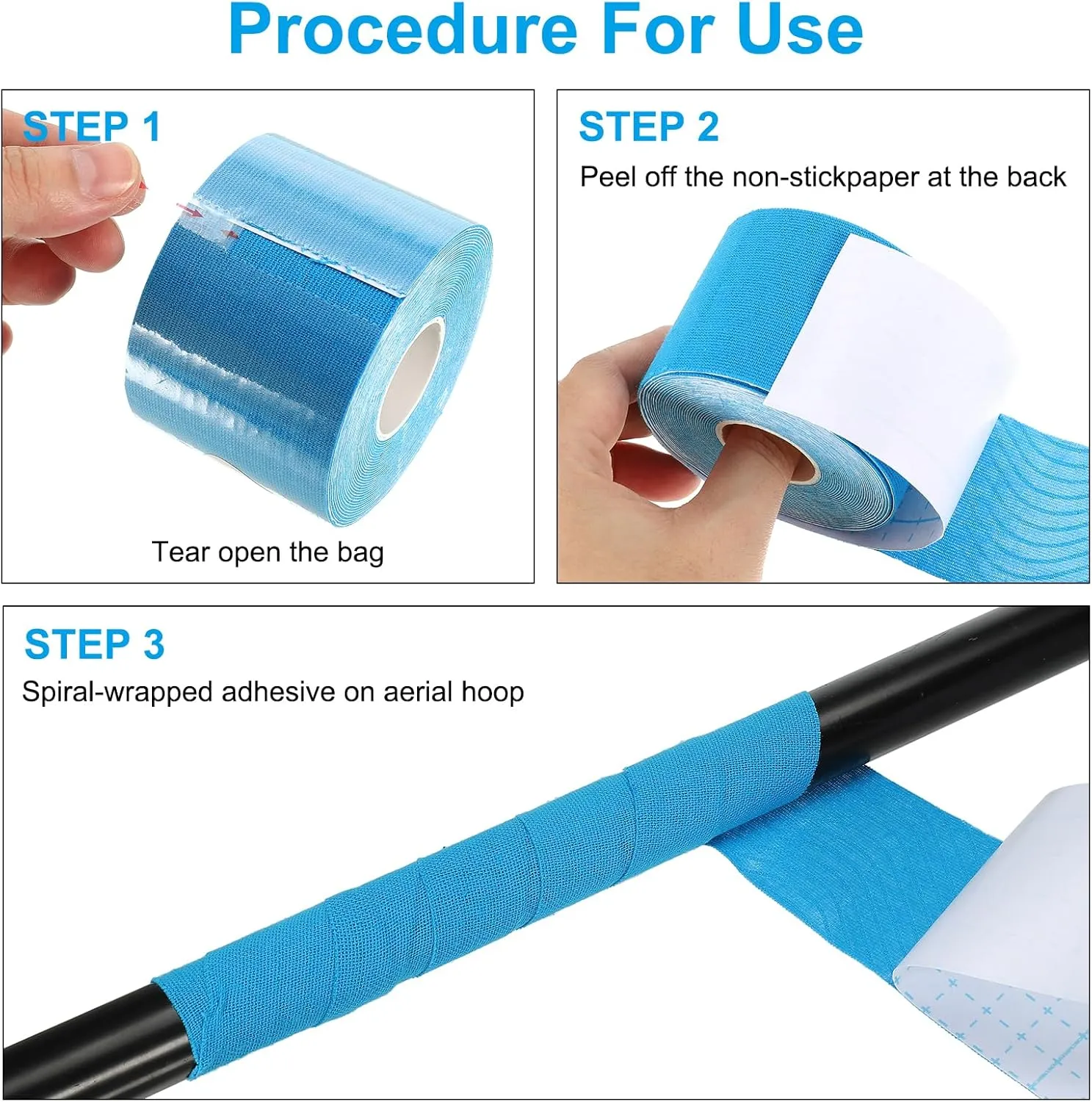 PATIKIL Aerial Hoop Tape, Athletic Tape Adhesive Non-Slip Grip Tape Yoga Rig Sports Tape for Wrapping Exercises Gymnastics