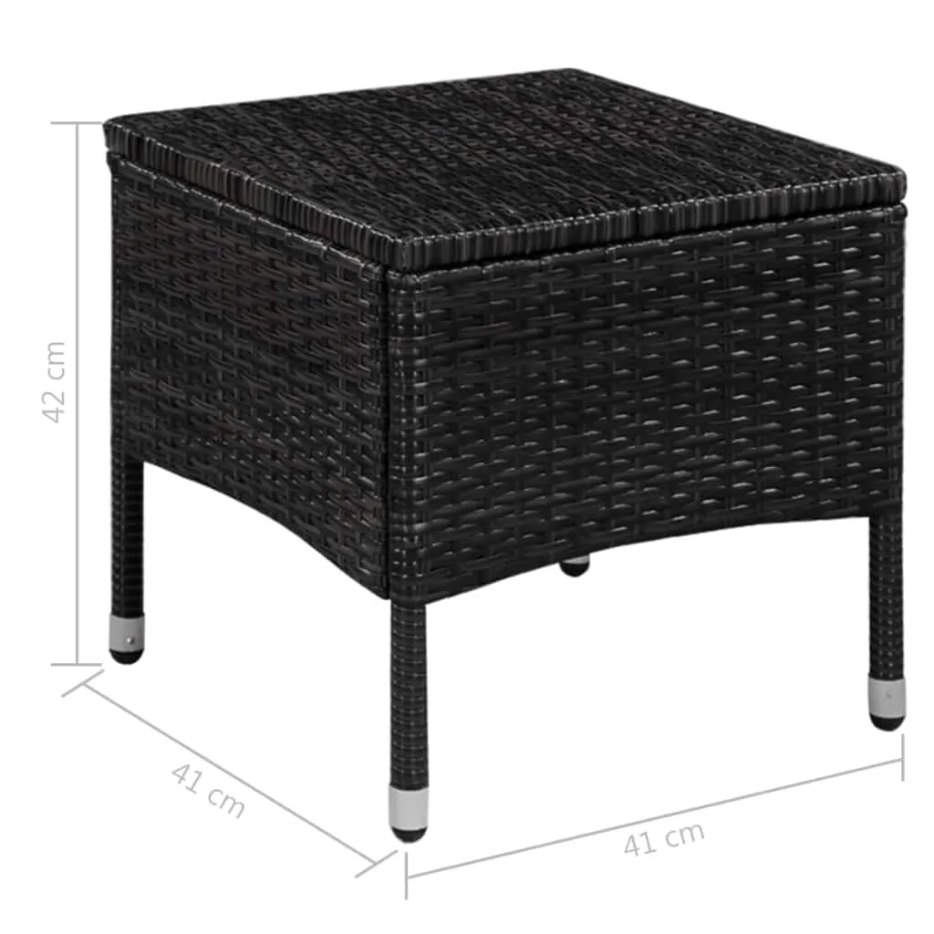 Patio Chair and Stool with Cushions Poly Rattan Brown