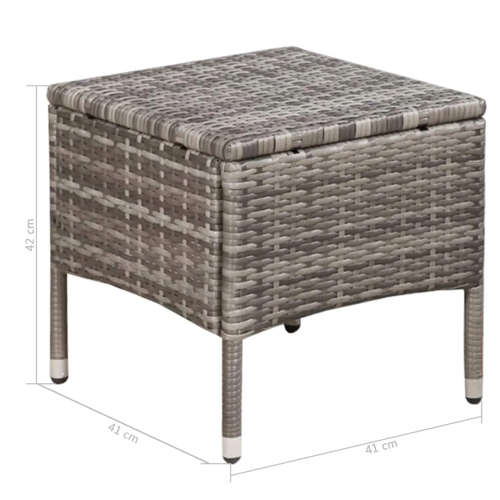 Patio Chair and Stool with Cushions Poly Rattan Brown