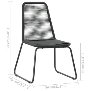 Patio Chairs Outdoor Patio Dining Chair with Backrest Poly Rattan Black