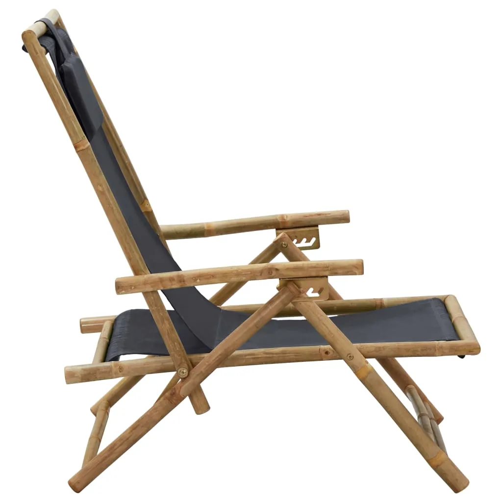 Patio Deck Chair Patio Sling Chair with Headrest for Deck Beach Bamboo