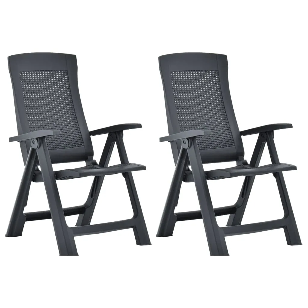 Patio Reclining Chairs 2 pcs Plastic Mocca