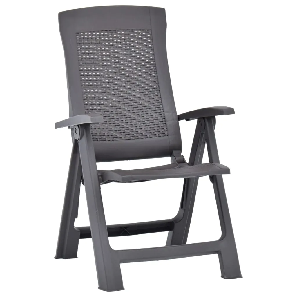 Patio Reclining Chairs 2 pcs Plastic Mocca