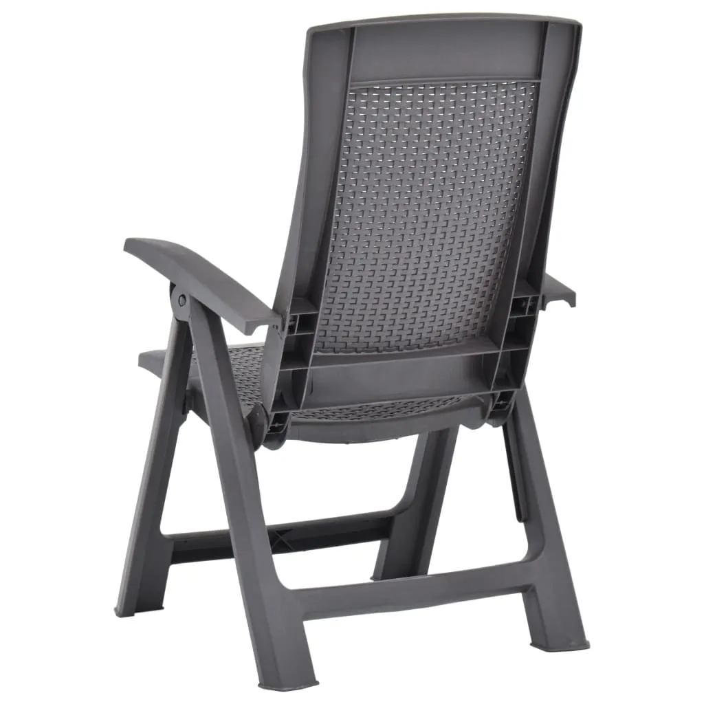 Patio Reclining Chairs 2 pcs Plastic Mocca