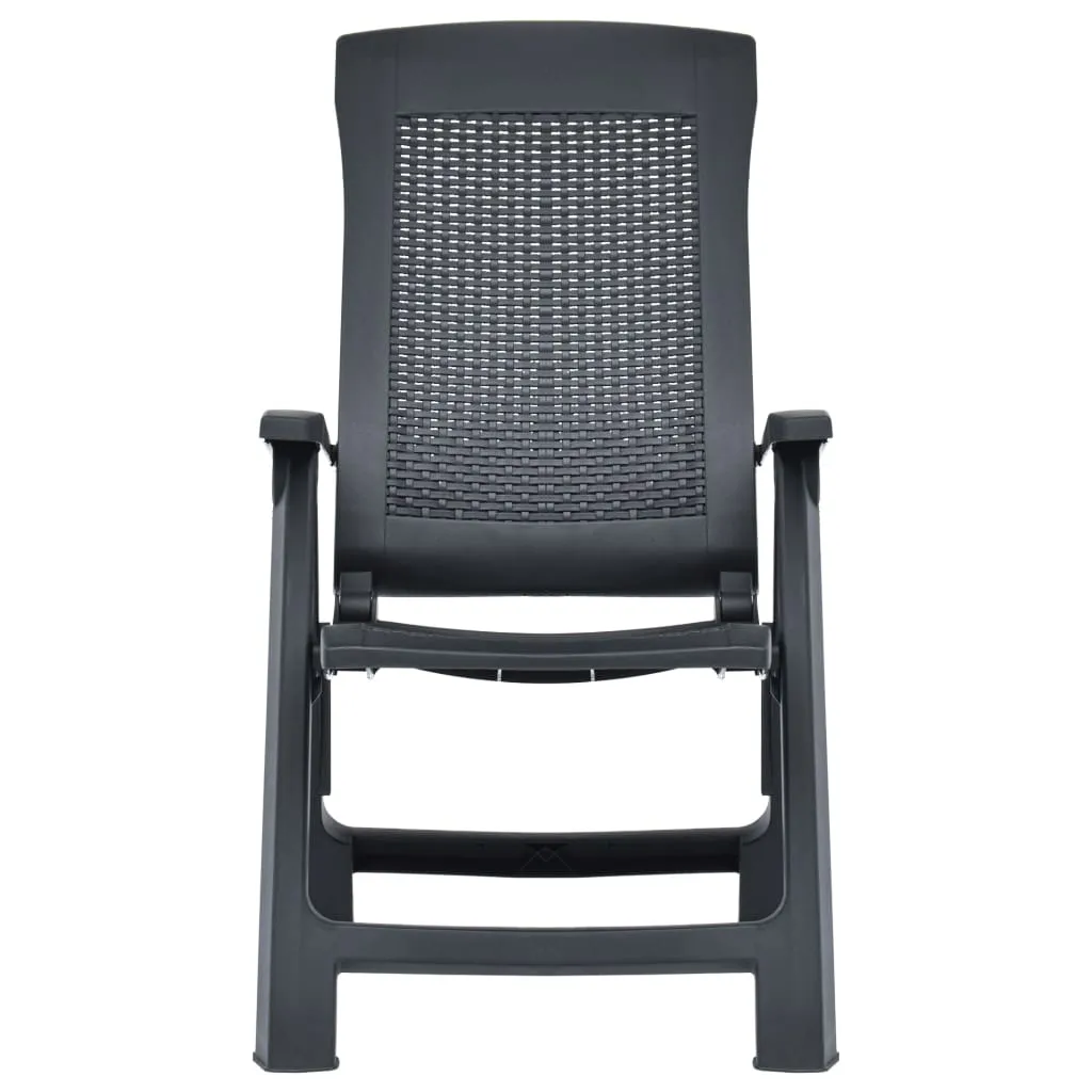 Patio Reclining Chairs 2 pcs Plastic Mocca