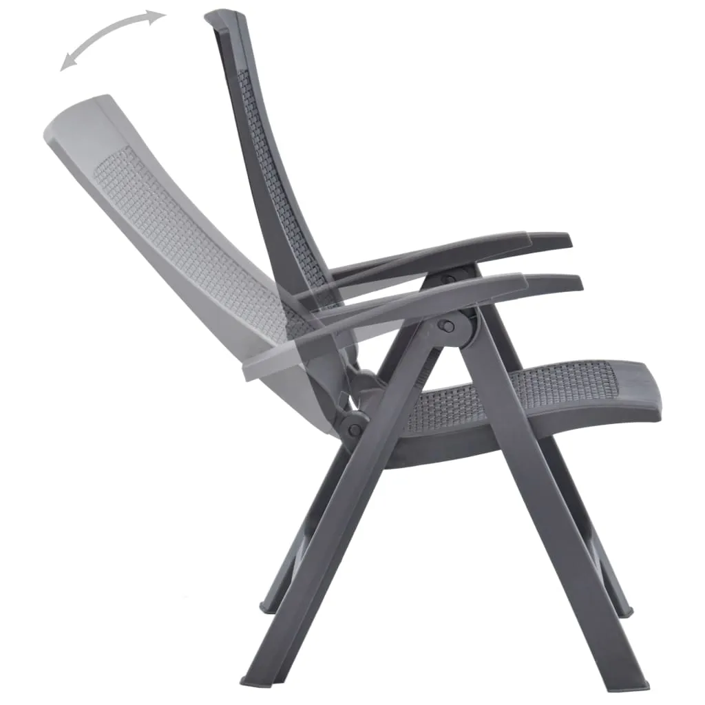 Patio Reclining Chairs 2 pcs Plastic Mocca