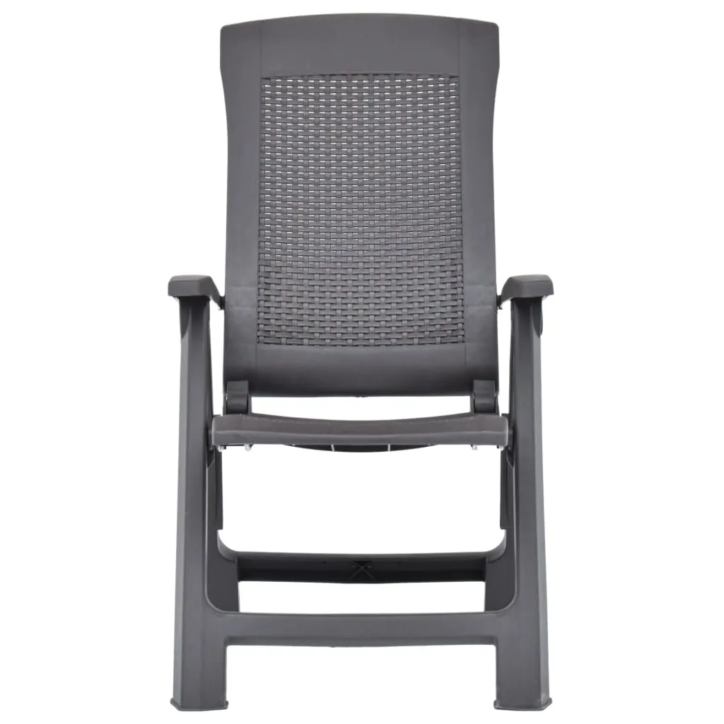 Patio Reclining Chairs 2 pcs Plastic Mocca
