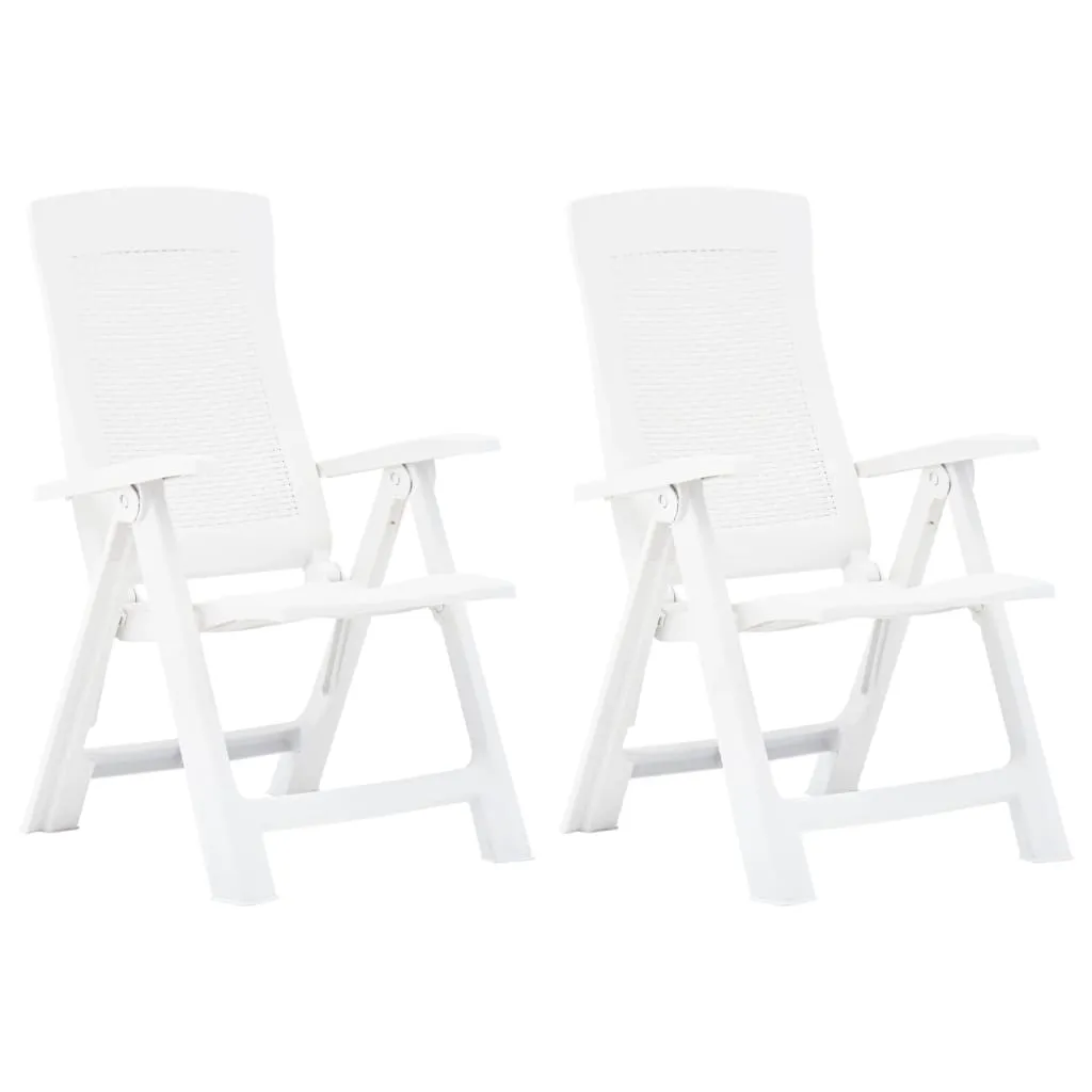 Patio Reclining Chairs 2 pcs Plastic Mocca