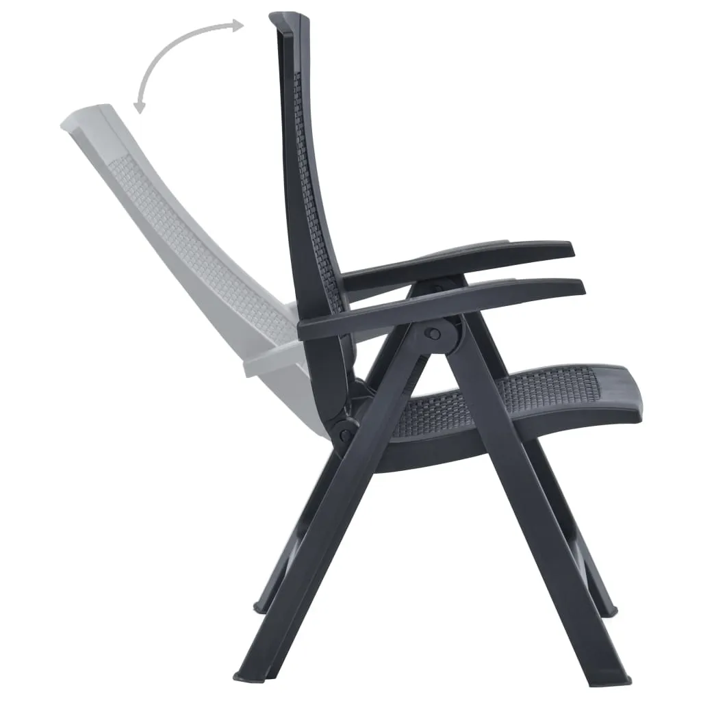 Patio Reclining Chairs 2 pcs Plastic Mocca