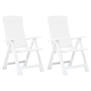 Patio Reclining Chairs 2 pcs Plastic Mocca