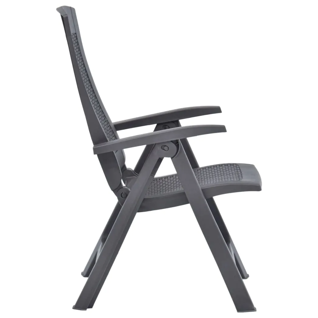 Patio Reclining Chairs 2 pcs Plastic Mocca