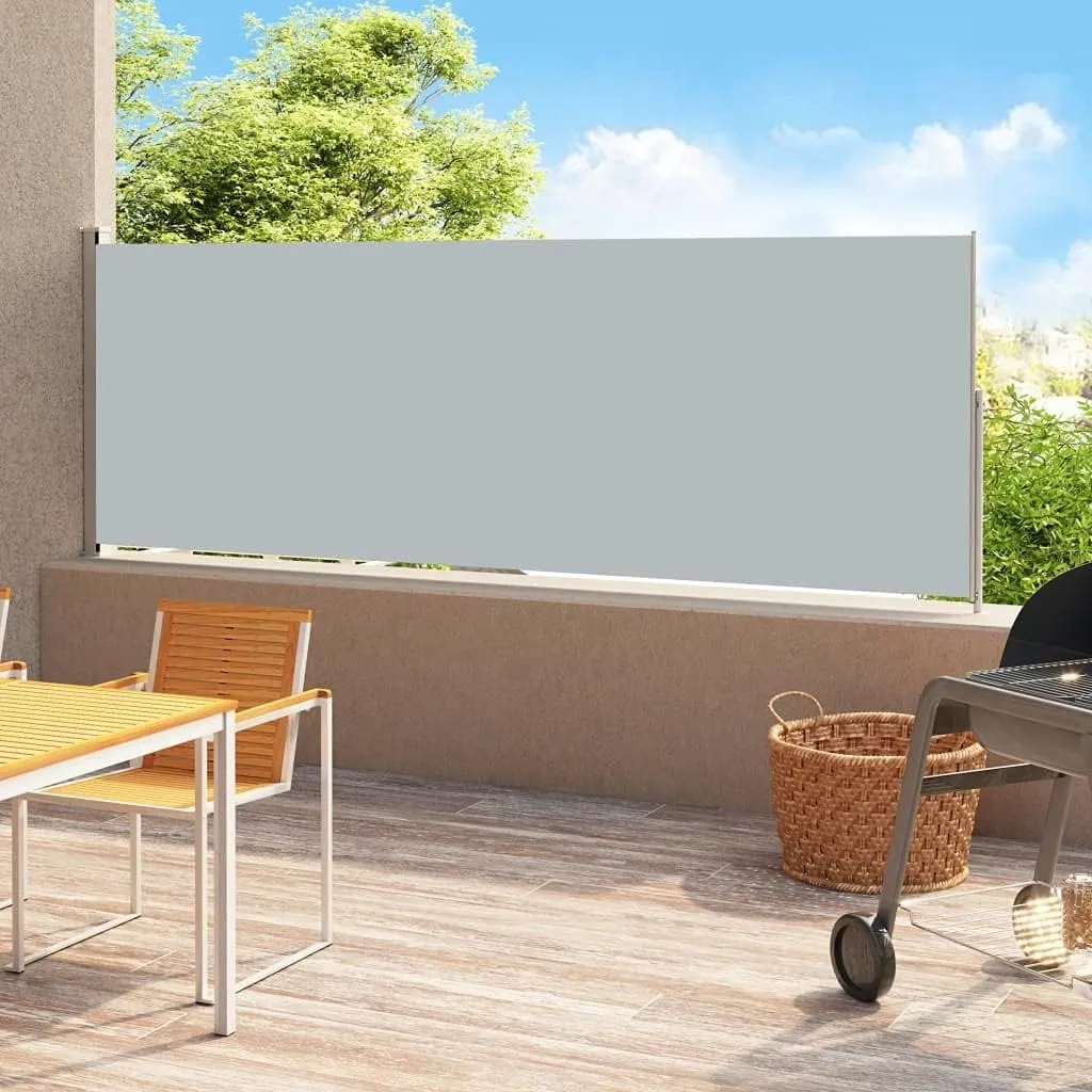 Patio Retractable Side Awning 78.7"x196.9" Black Retractable Privacy Screen, UV-Proof Retractable Side Awning, Weather-Resistant Privacy Divider for Outdoor, Balcony, Deck