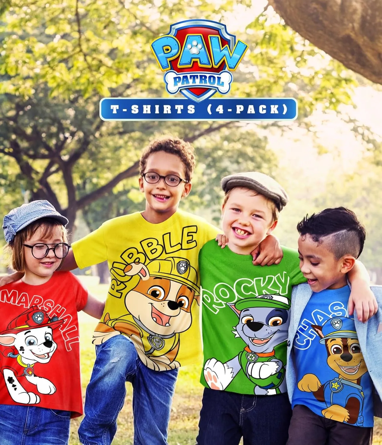 Paw Patrol Graphic T-Shirt (Sets) Marshall Chase Rubble Rocky Skye Everest Zuma Outfit Tee Toddlers Birthday to Kids Clothes