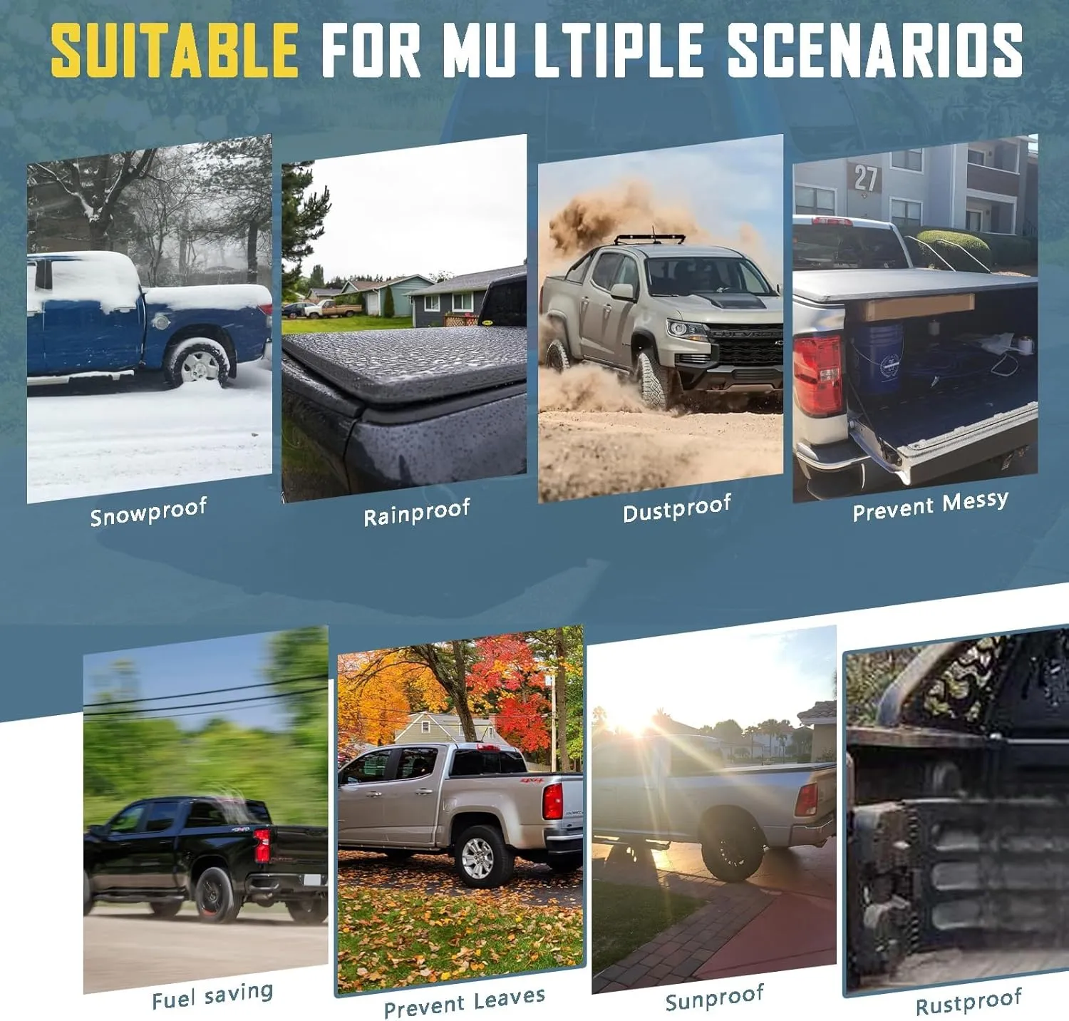 Perfit Liner Soft Roll Up Truck Bed Tonneau Cover for 2019-2024 Dodge Ram 1500 New Body (NOT for Classic) 6.4 FT (76") Bed, Without Rambox