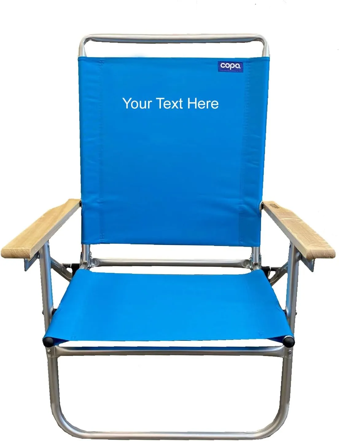 Personalized Imprinted Mid Height 3 Position Beach Chair (Pacific Blue)