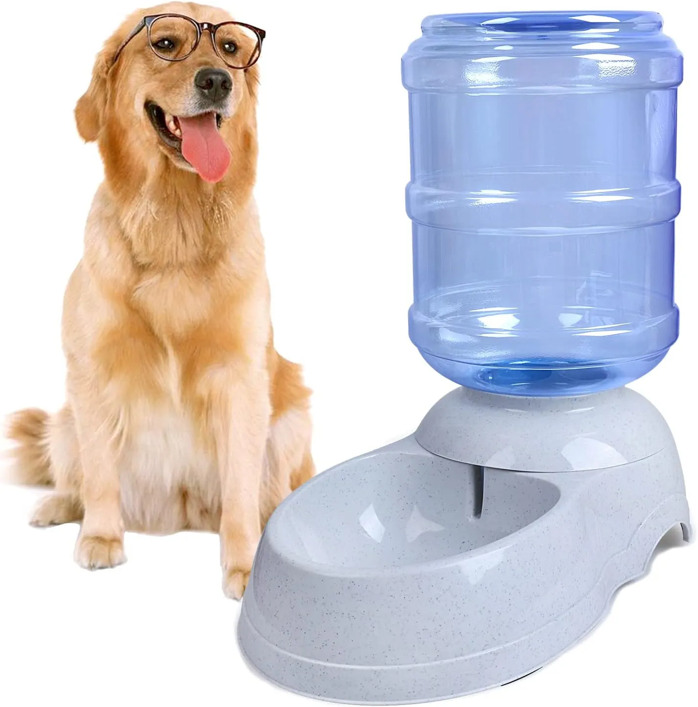 Pet Water Dispenser Station - 3 Gallon/11L Replenish Pet Waterer for Large Dog Cat Animal Automatic Gravity Water Drinking Fountain Bottle Bowl Dish Stand
