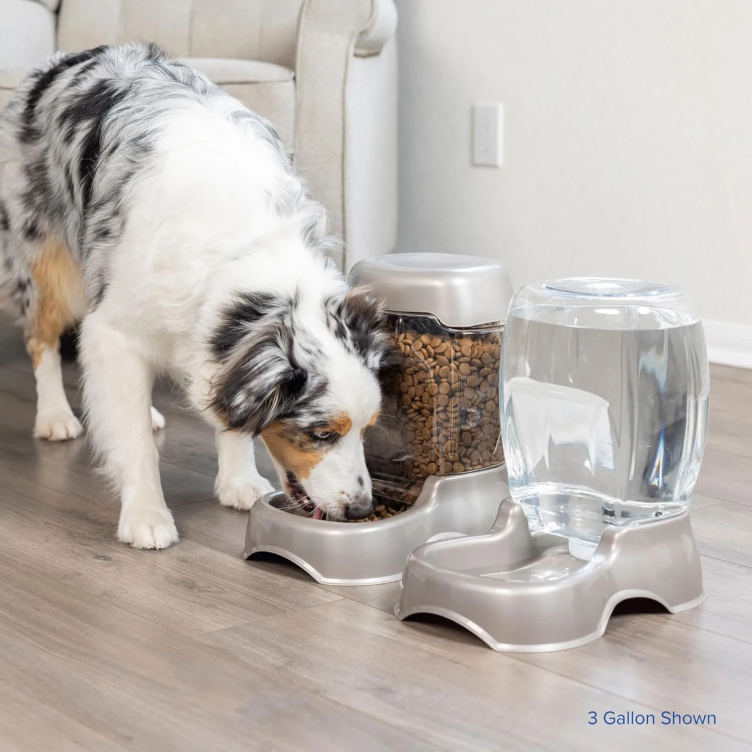Petmate Pet Cafe Cat and Dog Water Dispenser - Water Bowl for Cats and Dogs, USA Made, 3 GAL, Pearl Tan