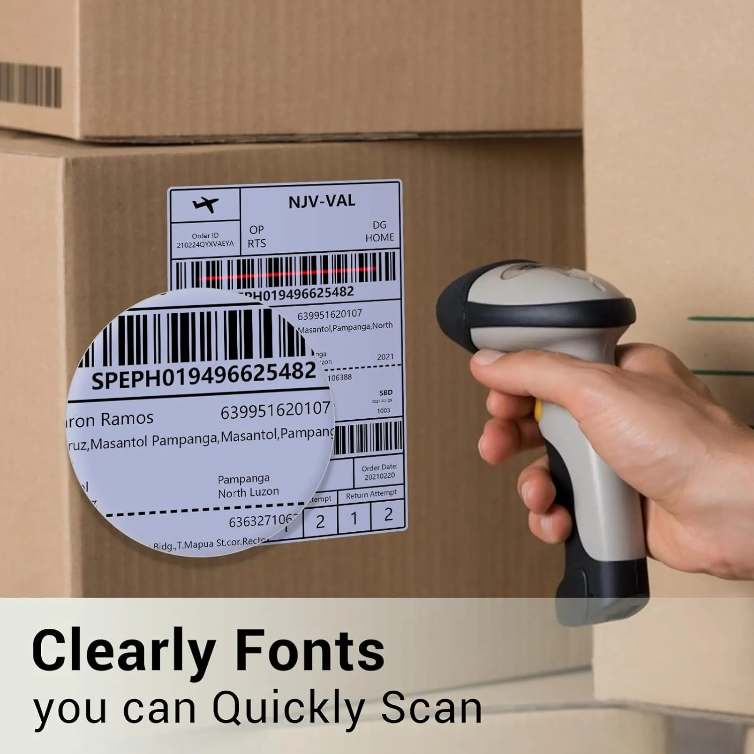 Phomemo Purple Thermal Labels - 4x6'' Fan-Fold Labels for Shipping, Address, Product Logo, Barcode - 500pcs